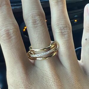 Gold and Silver Double Band Ring